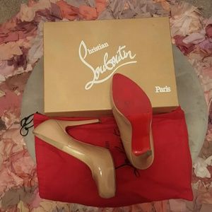 Louboutin Rolando in patent nude